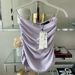 Zara top new with tags, purple, ties, crop top, tube top